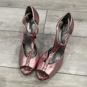 Bebe glittery pink heels size 6